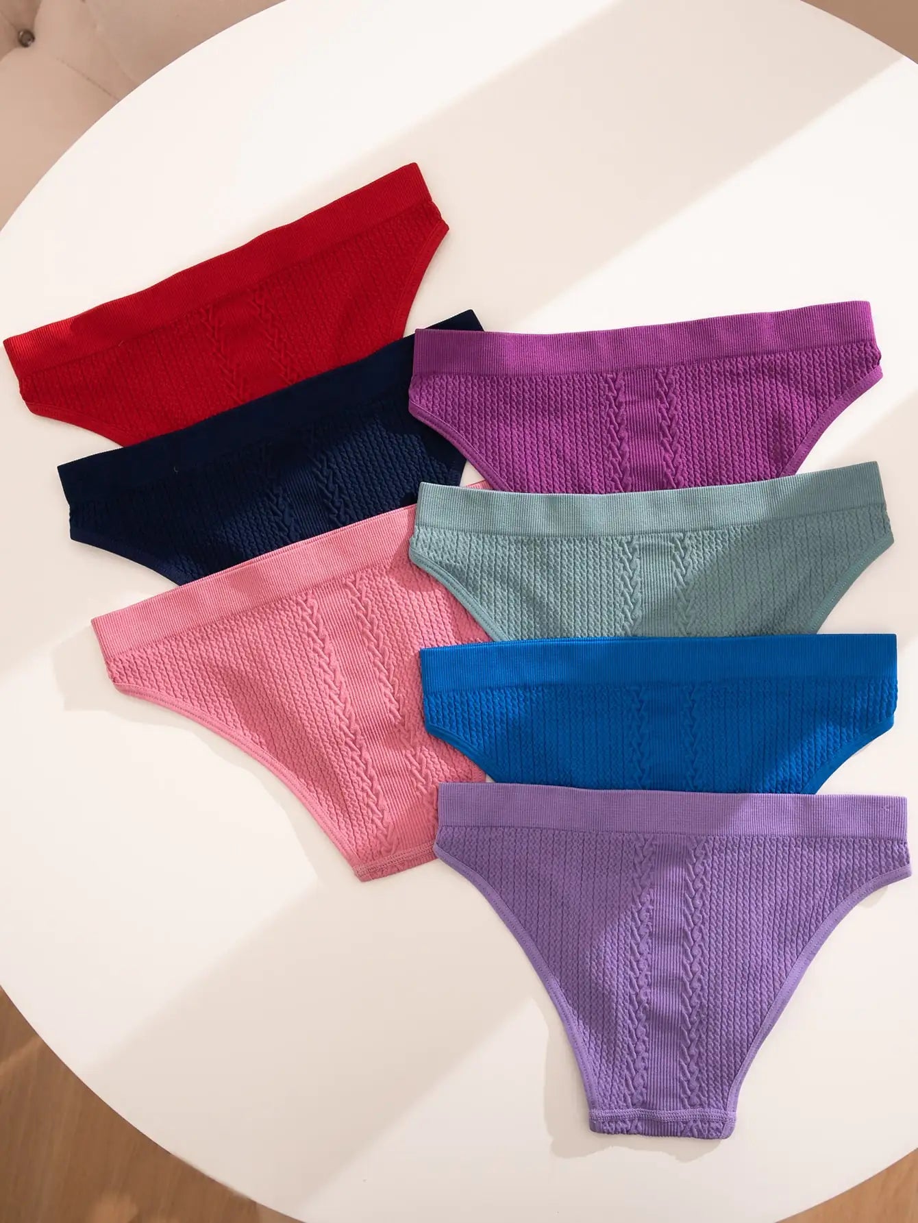 Elegant Comfortable Textured Panties Set of Seven