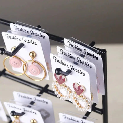 Metal Earrings Jewelry Display Stand Hook Up