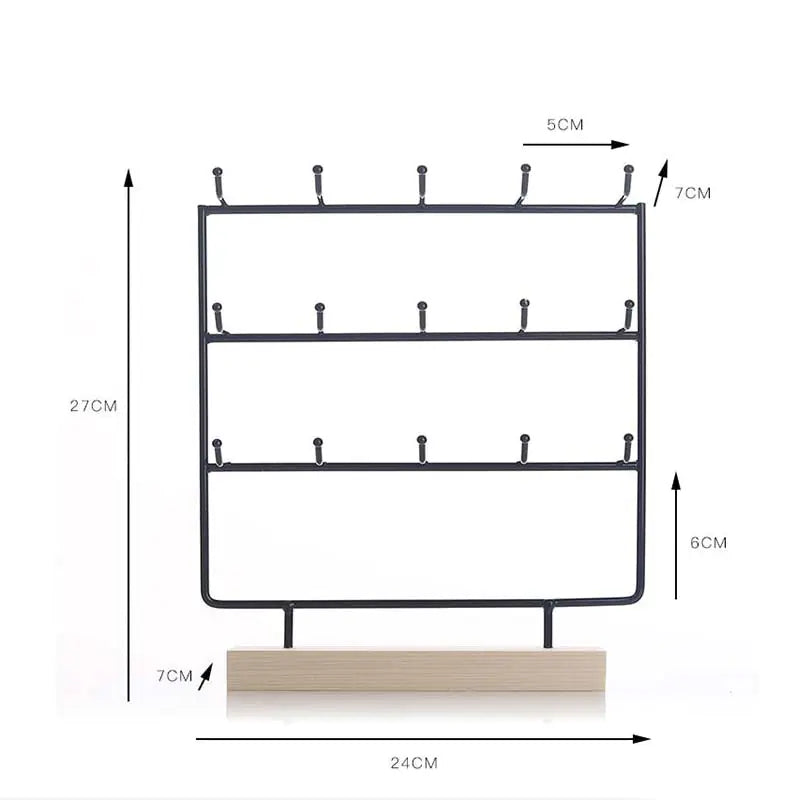 Metal Earrings Jewelry Display Stand Hook Up
