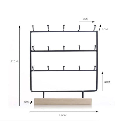 Metal Earrings Jewelry Display Stand Hook Up
