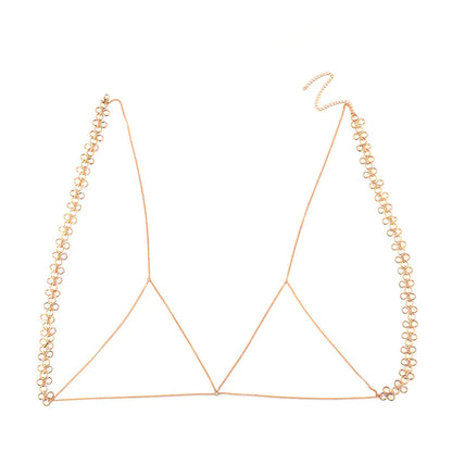 Fashionable Metal Chain Bra and Body Jewelry Bikini