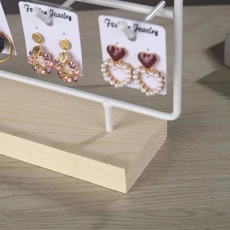 Metal Earrings Jewelry Display Stand Hook Up