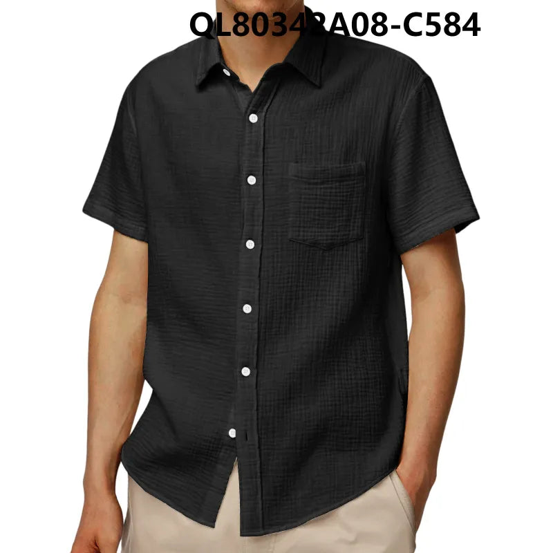 Short Sleeve Loose Lapel Shirt