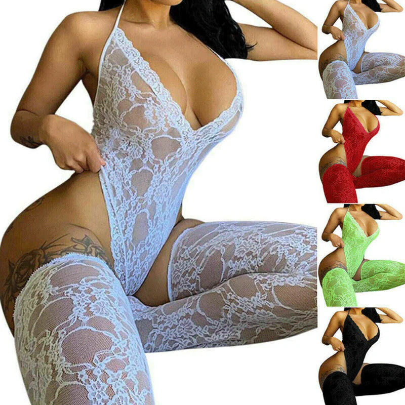 Women Lace Sexy Lingerie Nightwear Babydoll Sleepwear Bodysuit Dress Plus Size