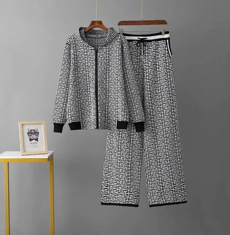 Two Piece Casual Zipper Coat &amp; Trouser