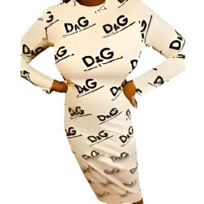D&amp;G Mock Neck Long sleeve Bodycon Long Dress