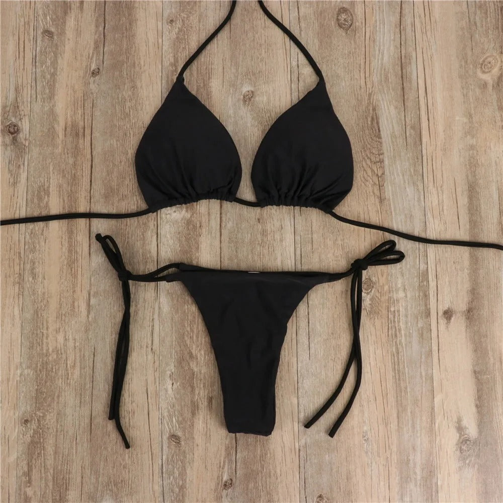 Sexy Women Triangle Bikini Set