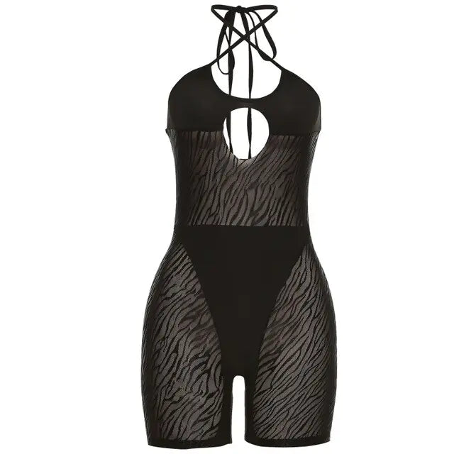 Sexy Mesh Patchwork Rompers