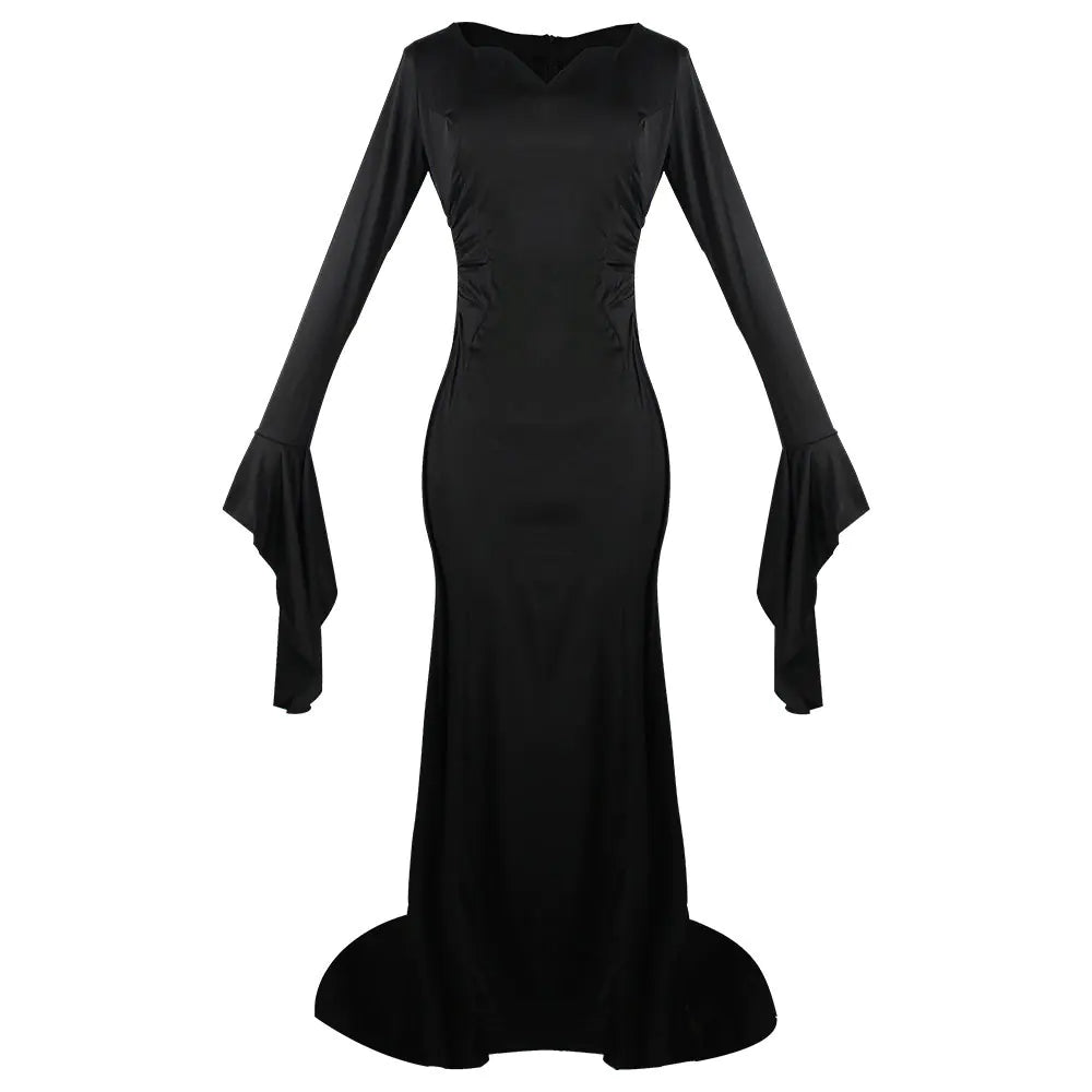 Printed Black Wednesday Adams Cosplay Dress