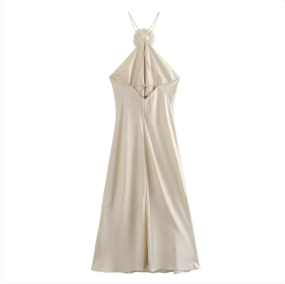 Summer Halter Dress with Applique