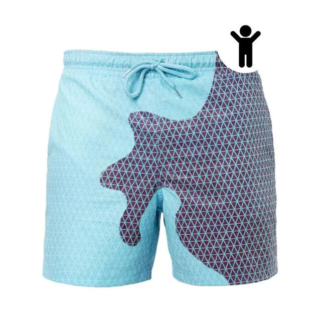 Water Change Color Beach Shorts Swim Trunks