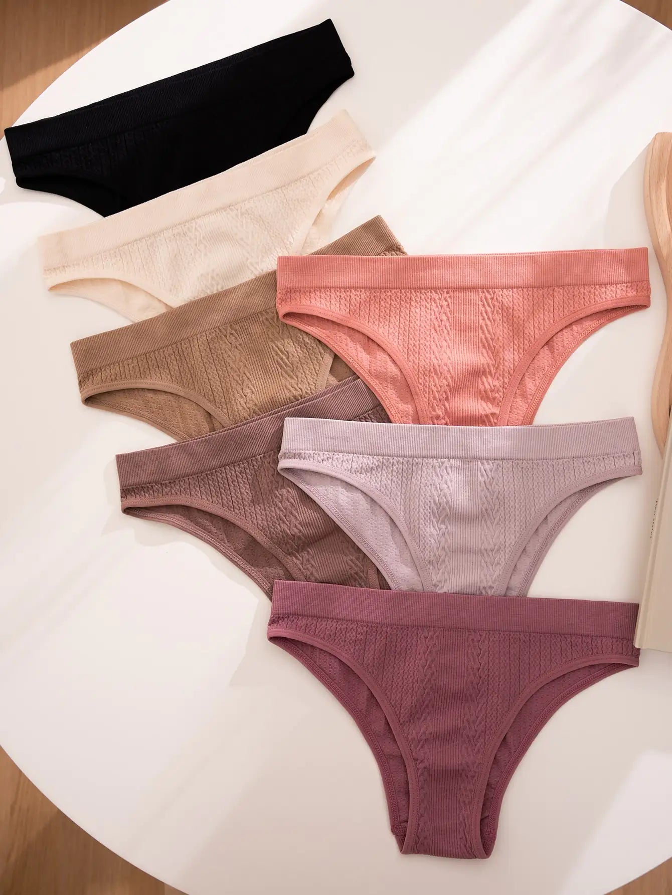 Elegant Comfortable Textured Panties Set of Seven