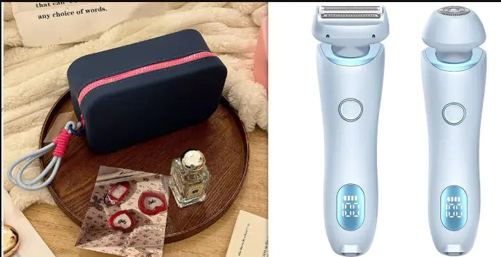 “2-in-1 USB Rechargeable Hair Remover &amp; Epilator – Smooth Shave for Face, Body, and Bikini”