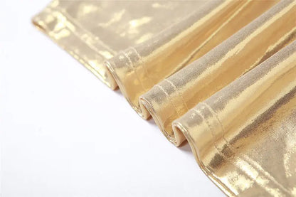 Cutout Metallic Skirt Set