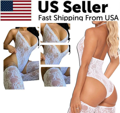 Women Lace Sexy Lingerie Nightwear Babydoll Sleepwear Bodysuit Dress Plus Size