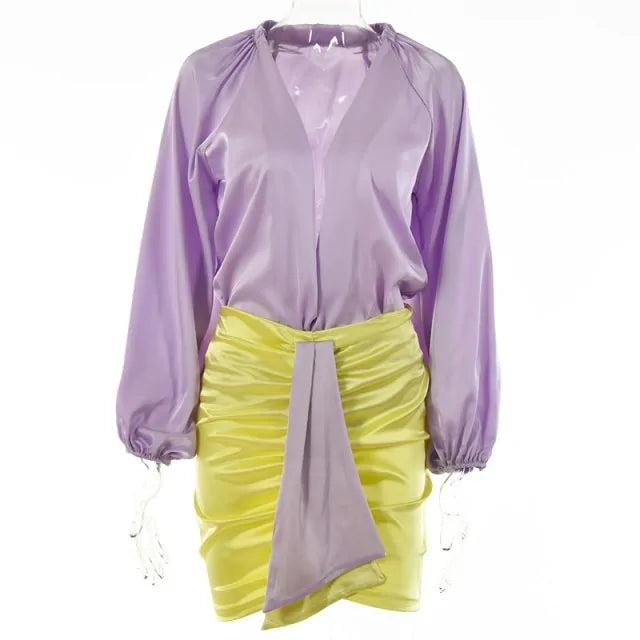 Sexy Deep V-neck Satin