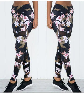Floral Print Yoga Pants and Sports Bra Set for Women