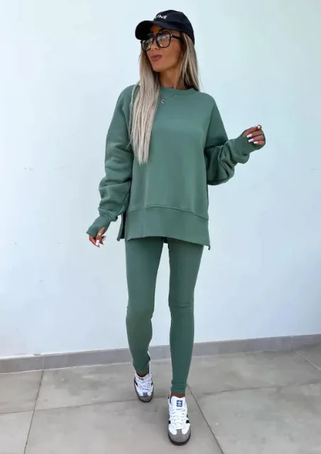 Casual Split Sweater Set
