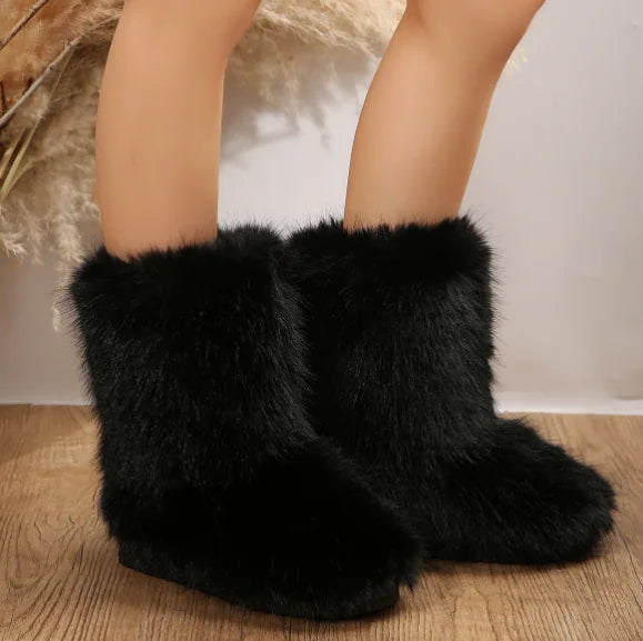 Warm Plush Mid-Calf Boots