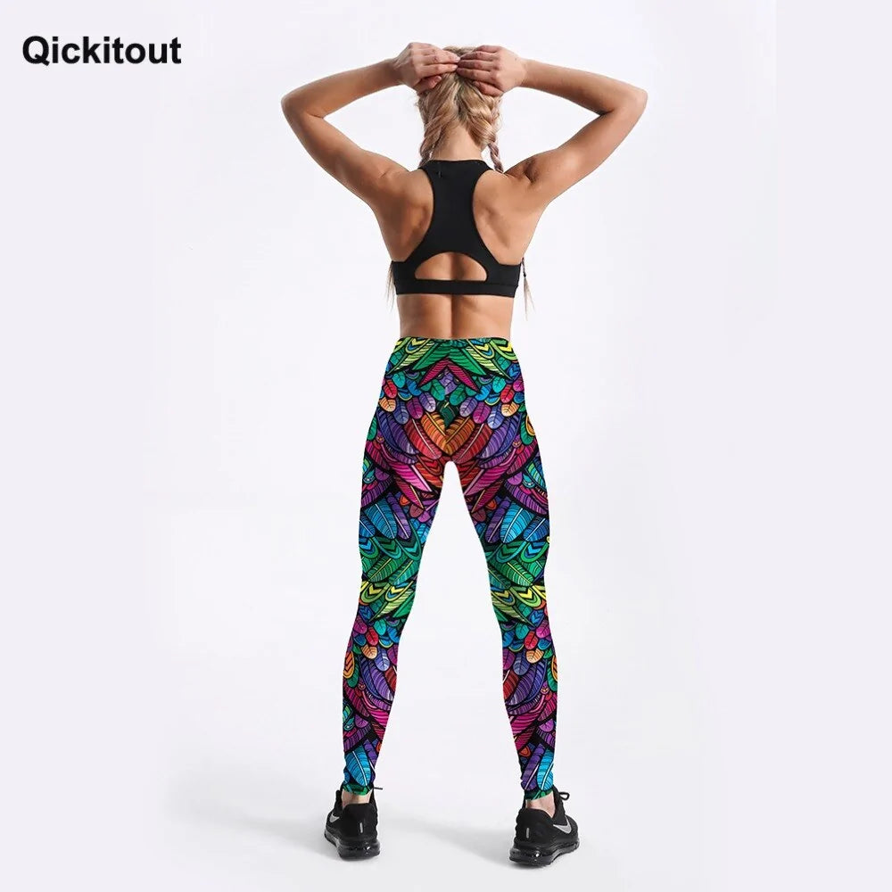 Quickitout Color Feathers 3D Printed Women&