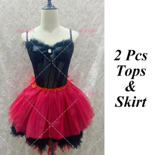 Sexy Stage Performance Lace-up Mesh Skirt