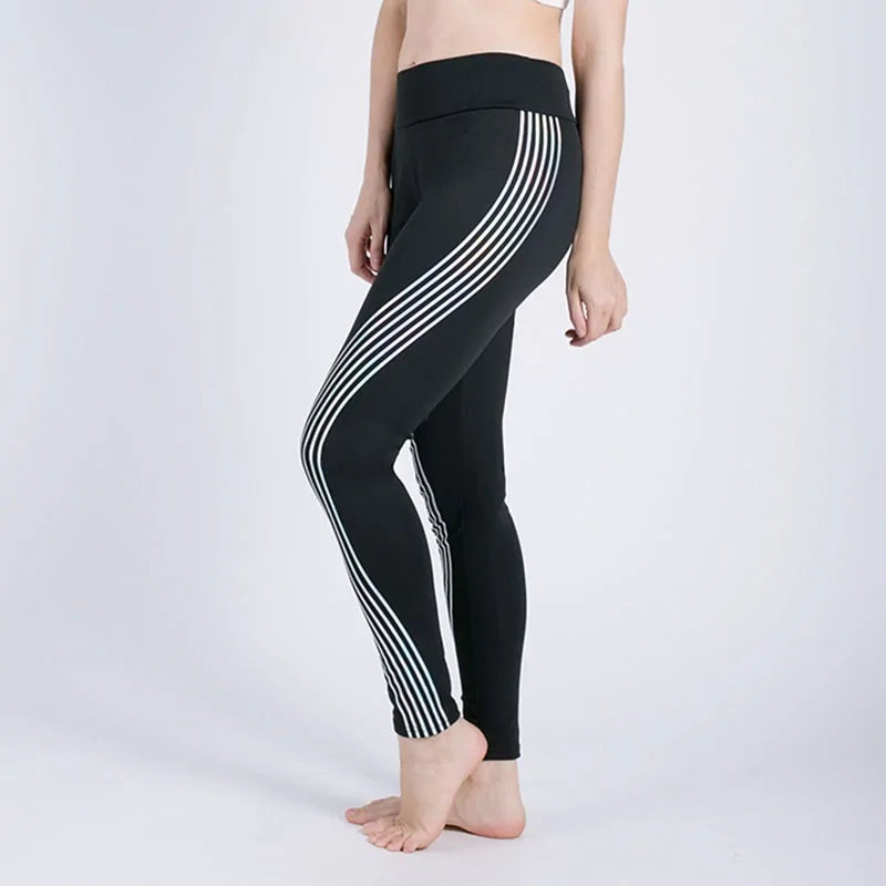 Kaminsky New Woman Fitness Leggings: High Elastic Shine Workout Pants