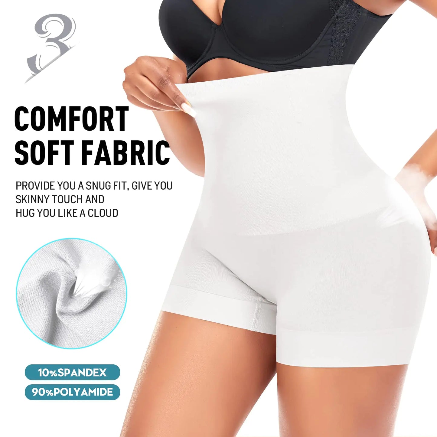 Seamless Shaping Boyshorts Panties for Women Slip Shorts Under Dress Shapewear Shorts Tummy Control Underwear C# White-high Rise XX-Large