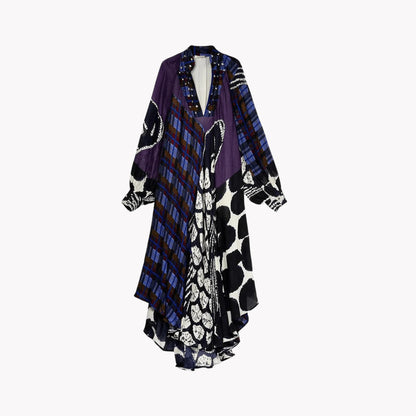 Mixed Print Maxi Dress
