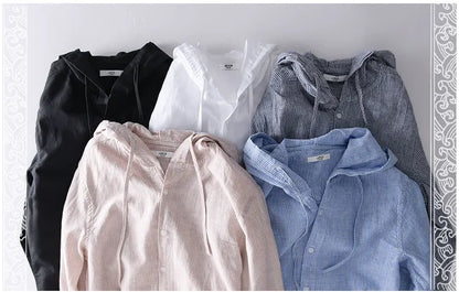 Thin Hooded Linen Long Sleeve