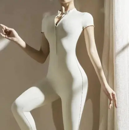 European &amp; American Zipper Yoga Jumpsuit