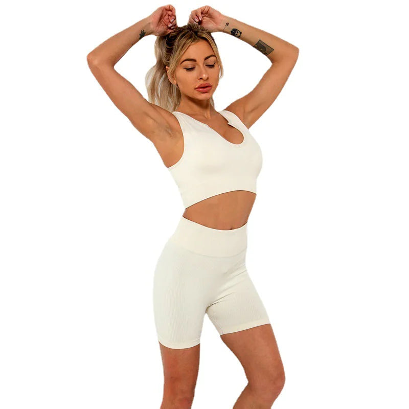 Seamless High-Stretch Sports Bra and Yoga Set