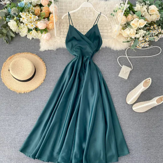 Goddess Halter Lace-up Dress