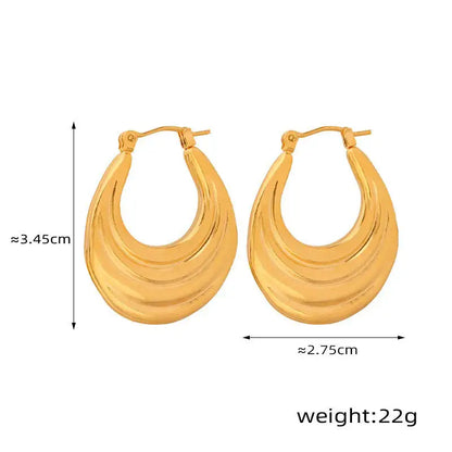 18K Gold Crescent Design Earrings