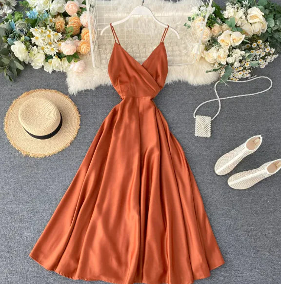 Goddess Halter Lace-up Dress