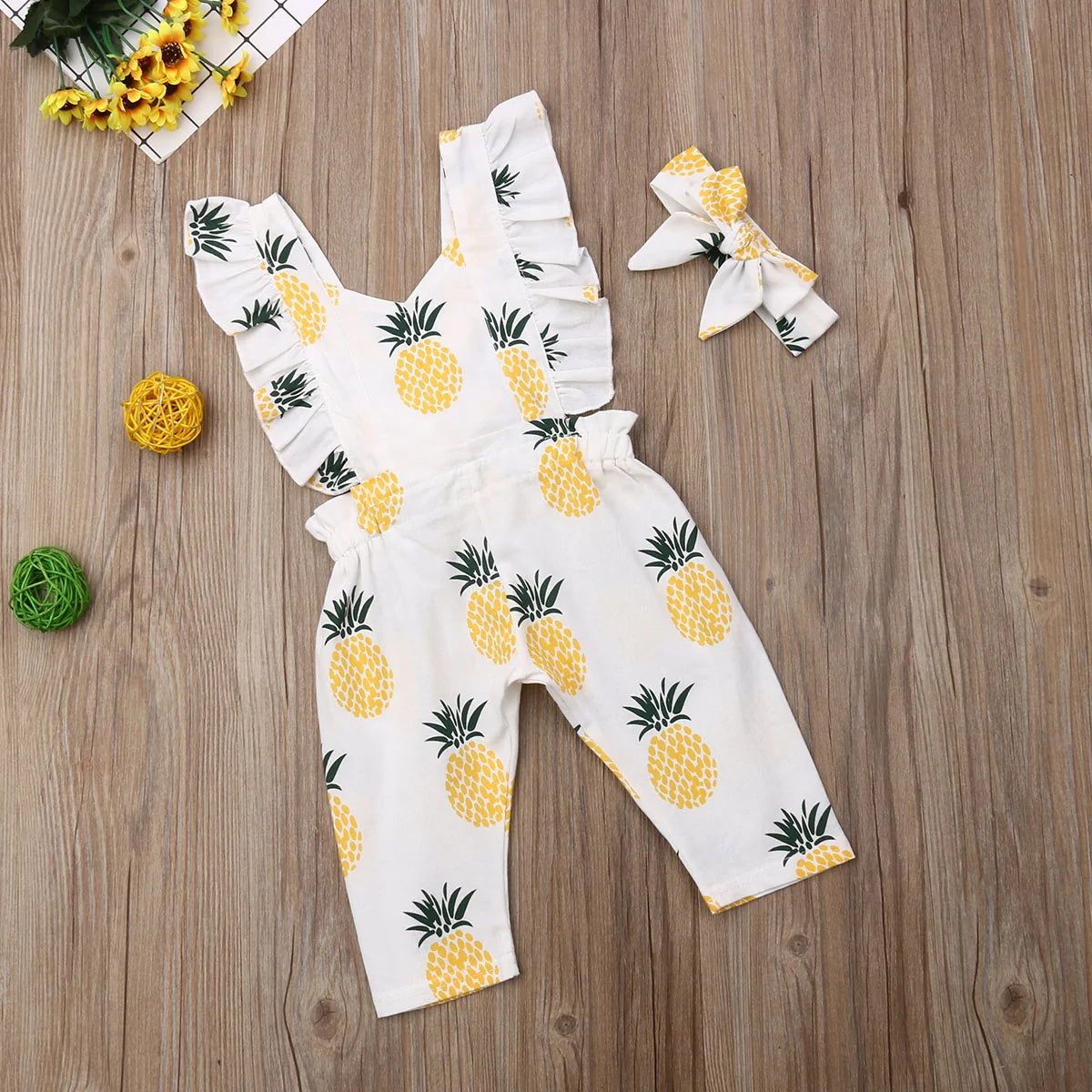 Newborn Pineapple Print Romper Set