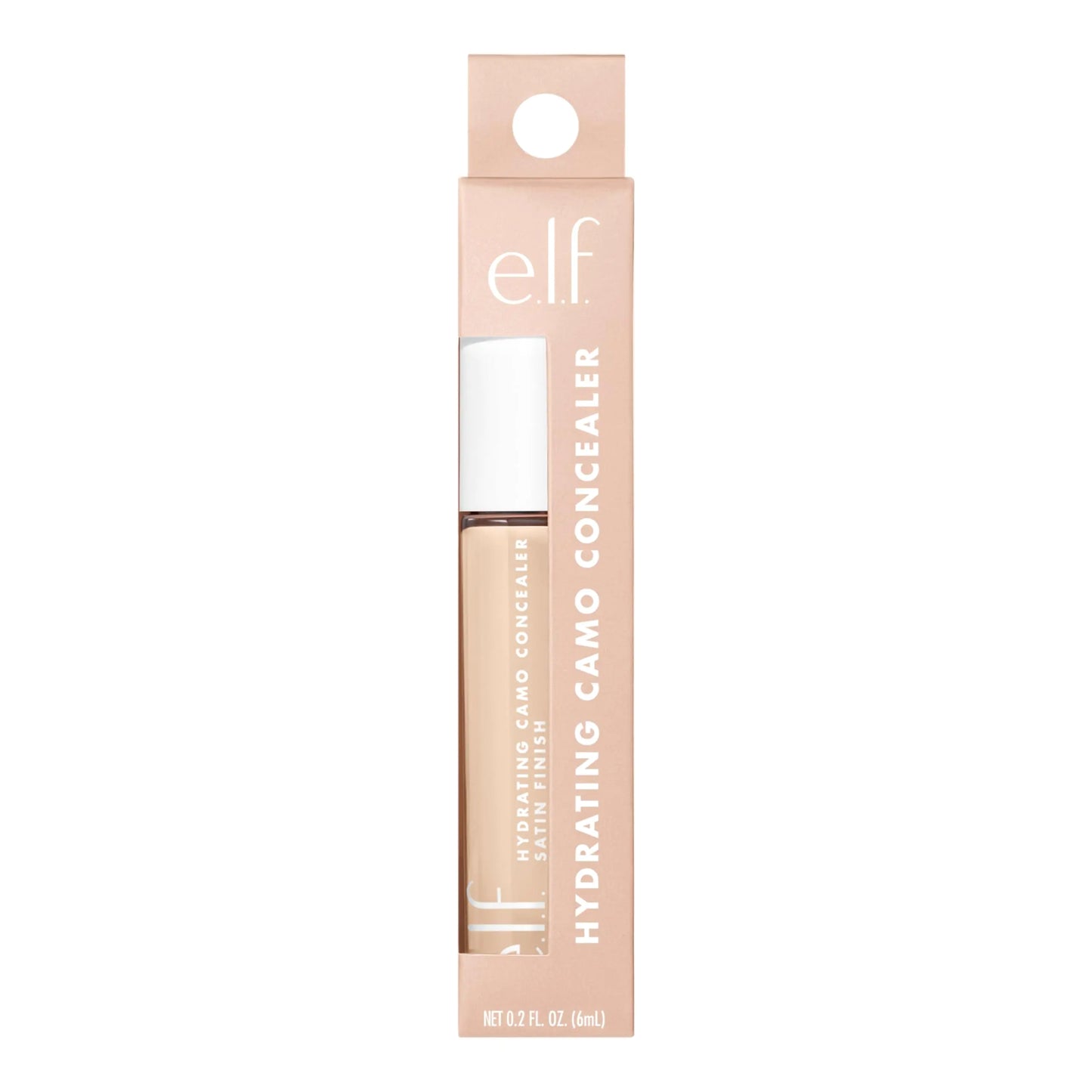 e.l.f. Hydrating Camo Concealer, Lightweight, Full Coverage, Long Lasting, Conceals, Corrects, Covers, Hydrates, Highlights, Light Ivory, Satin Finish, 25 Shades, All-Day Wear, 0.20 Fl Oz 0.2 Fl Oz (Pack of 1)