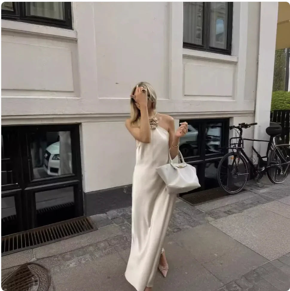 Summer Halter Dress with Applique