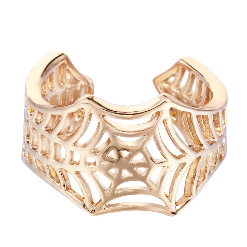 Kinitial Bat Rings Handmade Spider Web Animal Tail Puzzle Jewelry Open Adjustable Encircle Ring Wholesale Bijoux