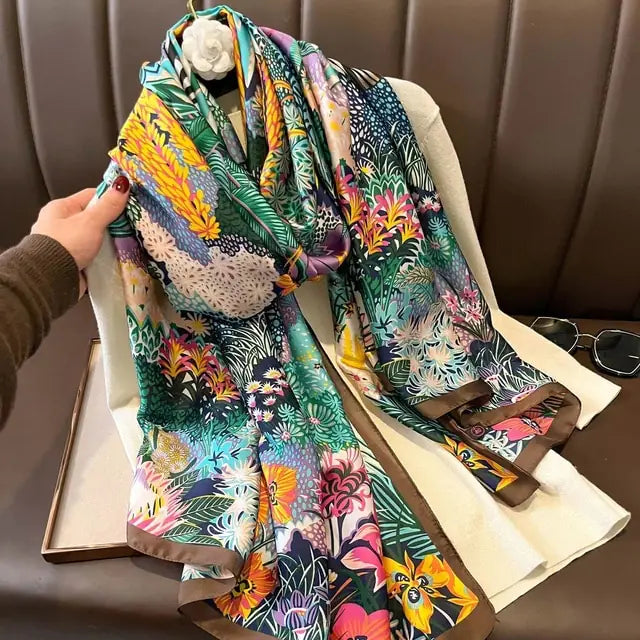 Silk Scarf Luxury Design Print