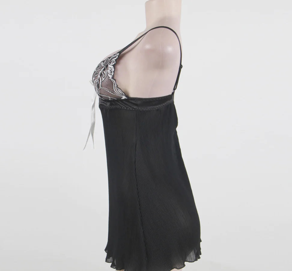 Lace Bodysuit and Lingerie Sleepwear Set