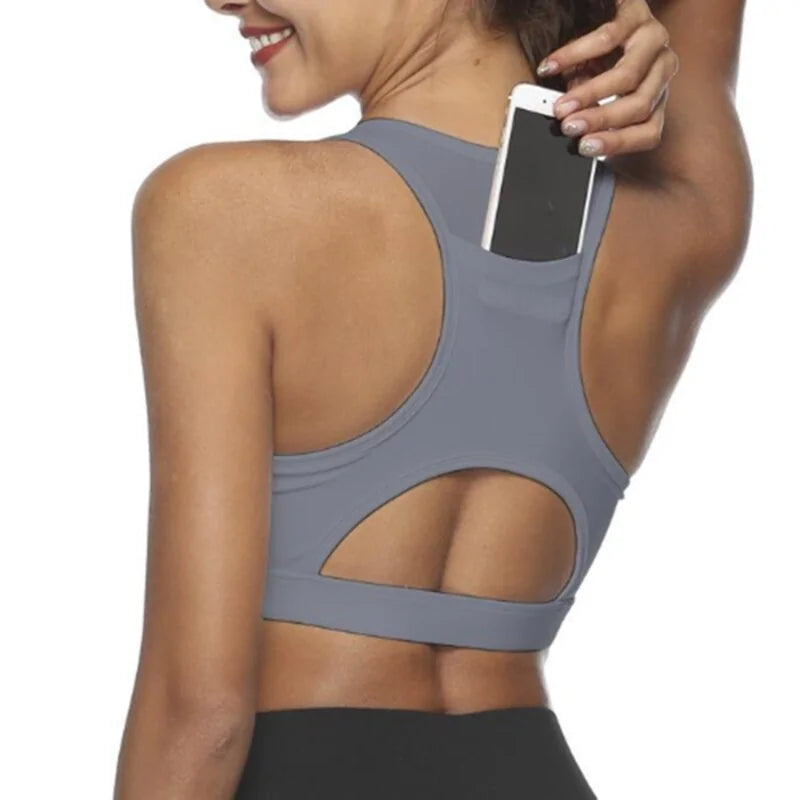 Sports Bra with Phone Pocket: Wireless Fitness Top