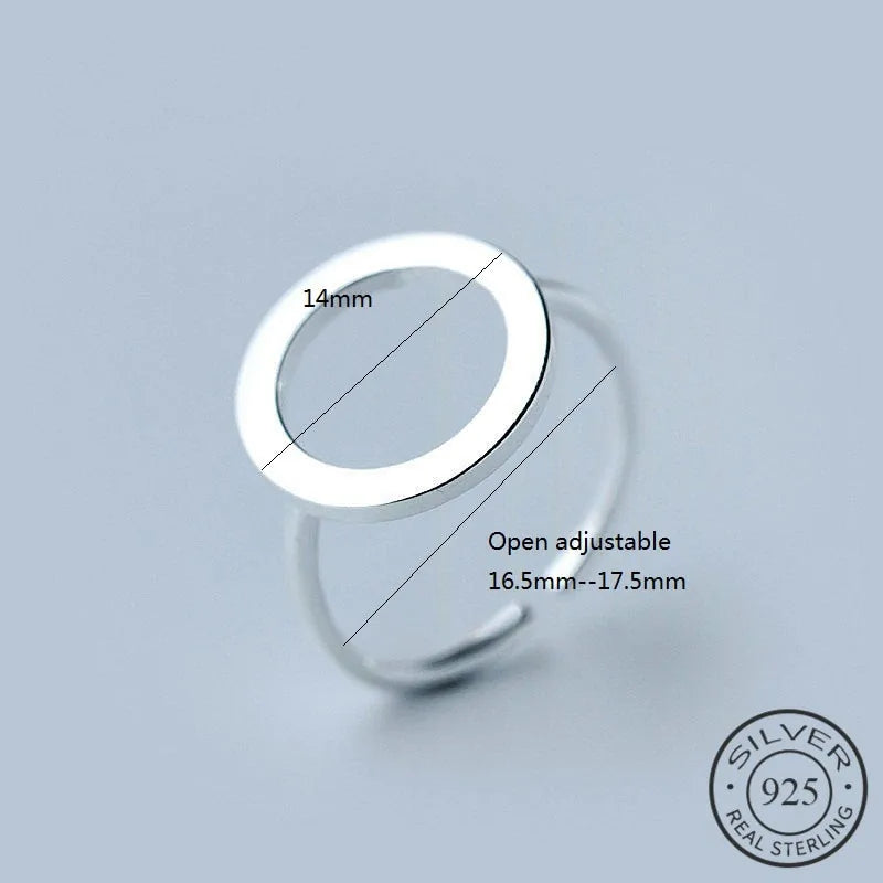 Precise: Adjustable 925 Sterling Silver Geometric Ring - Minimalist Women&