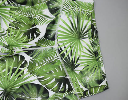 Leaf Print Cross-Shoulder Sports Bra and Yoga Set