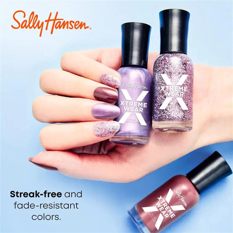 Sally Hansen Xtreme Wear Nail Polish, Streak-Free, Shiny Finish, Long-Lasting Nail Color, Lacey Lilac, 0.12 fl oz 0.12 Fl Oz (Pack of 1)