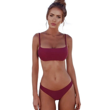 Solid Low Waist Brazilian Swimsuit
