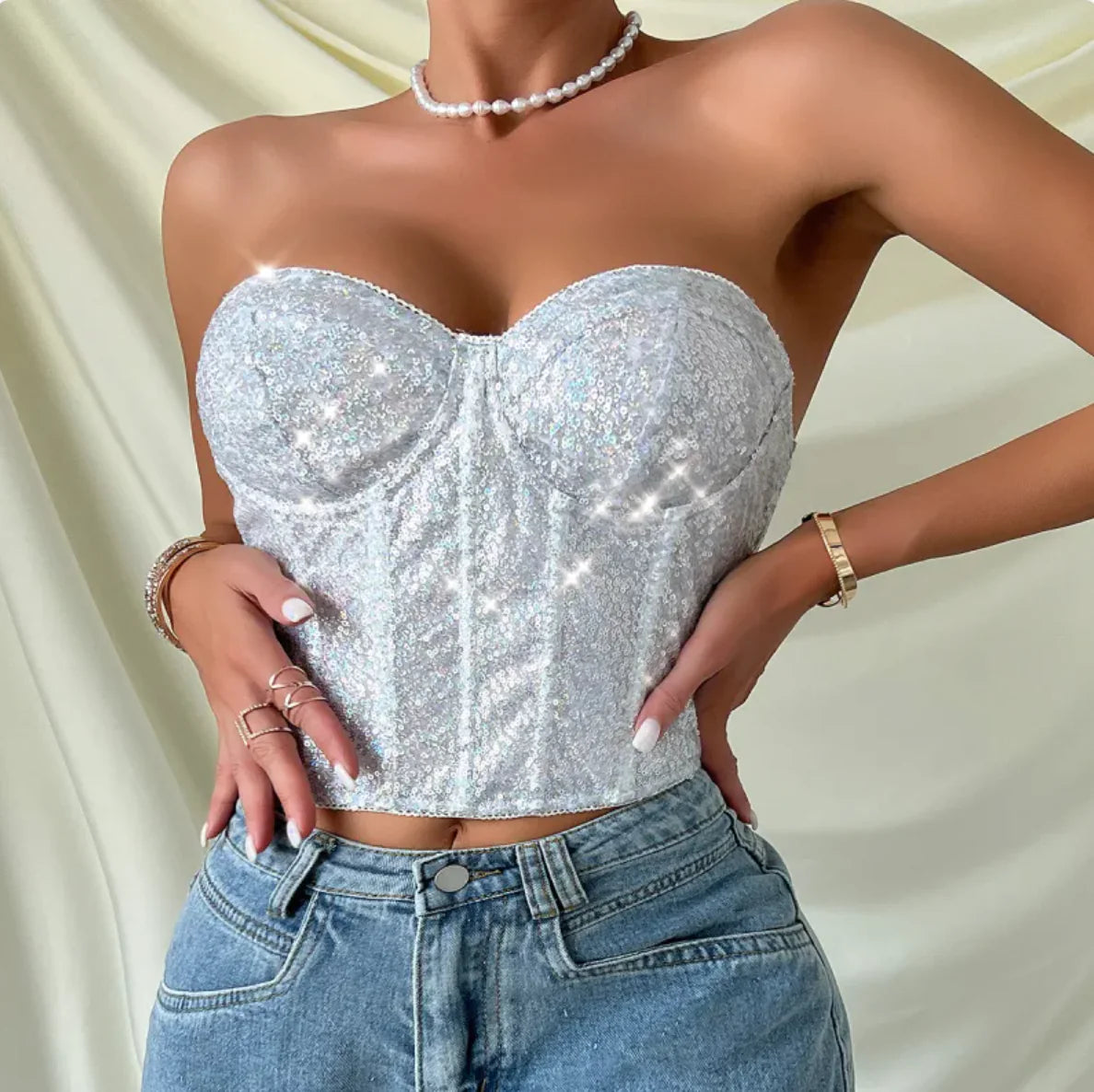 Sequin Tube Top