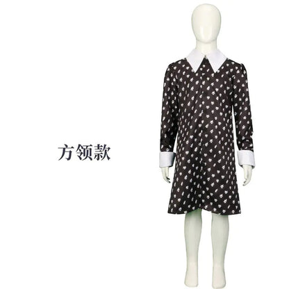 Wednesday Adams Cosplay Dress - Black Tulle Skirt