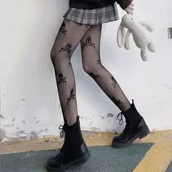 Skull Print Pantyhose Female Stockings