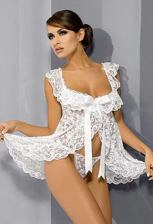 Lingerie Set with Rose Lace Detailing