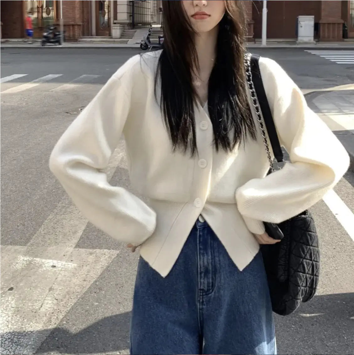 Black Sweater Cardigan Women&